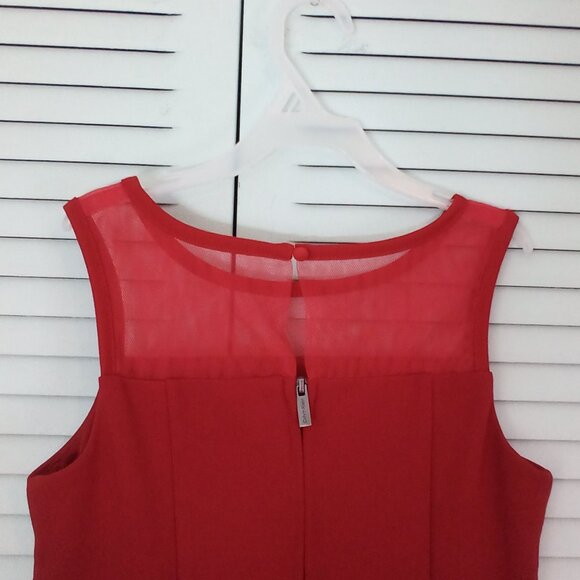 CALVIN KLEIN 8 GIRLS FLARE RED HOLIDAY PARTY CHRISTMAS SHEER SATIN BOW KEY HOLE - Picture 6 of 13